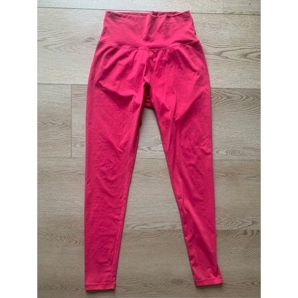 Buffbunny Collection Women Pink High Waisted Athletic Workout Leggings Medium